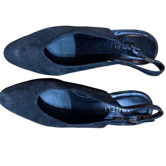 Vaneli Women's Camila Black Suede Chunky Heels Pumps Shoes Size 7.5M Work - Picture 1 of 7